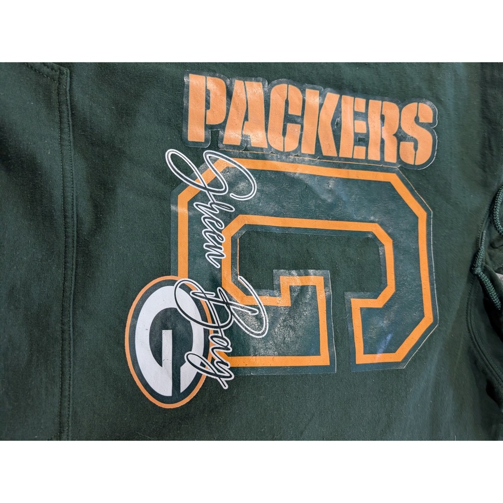 Green Bay Packers Hoodie Mens 2XL Green Graphic Sweatshirt NFL Football Gilden - Picture 8 of 11